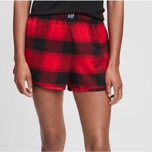 Flannel PJ shorts (black&red)